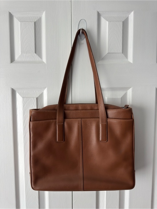 Coach Handbags - Vintage Coach Hamptons 5209 Tan Brown Leather Business Tote Laptop Bag
